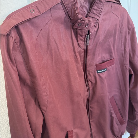 Members Only Vintage Bomber Jacket Zipper Up Maroon - Picture 4 of 7